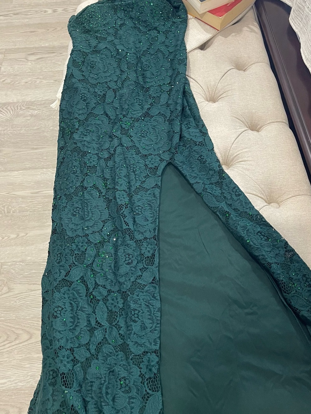 Betsy & Adam Deep Green Evening Dress - Picture 14 of 16